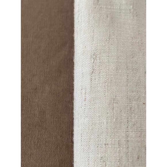 Fabric Ivory Brown Quilting sewing Arts Crafts Remnants VTG - Picture 1 of 11